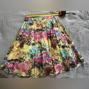 A-line graphic cotton skirt, lined